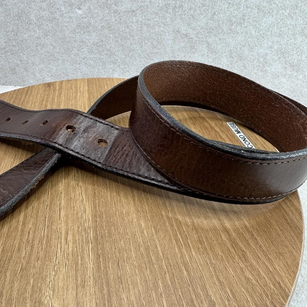 Levi's Belt Mens Pants Size 36 Brown Genuine Leather Belt Buckle Logo Adjustable